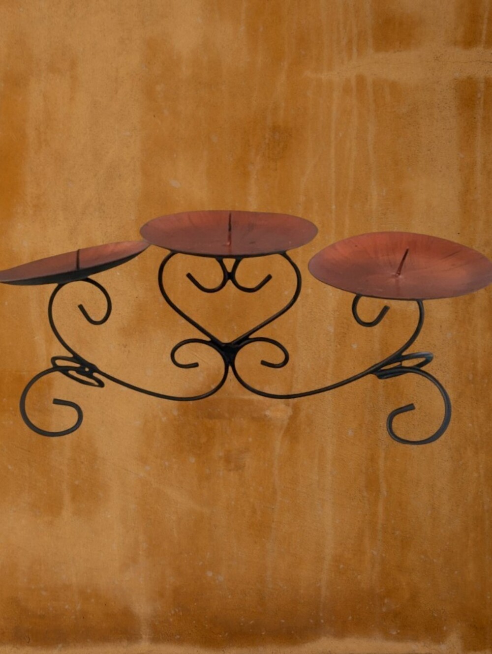Metal Scroll 3 Arm Candle Holder